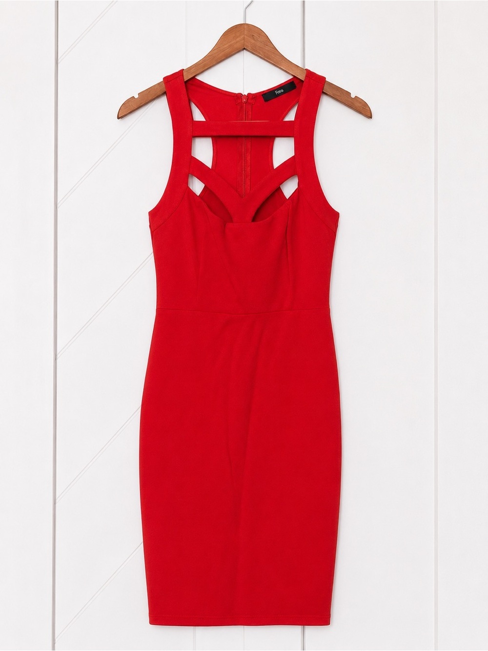 Fora Red Cutout Bodycon Midi Dress Sleeveless Size Small